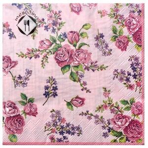MesaFina Roses Are Pink 3-ply Luncheon Napkins, 20 ct